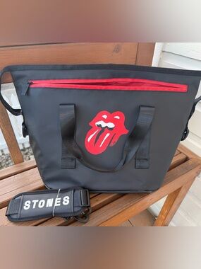 Rolling Stones Black Tote Bag with Red Tongue Logo